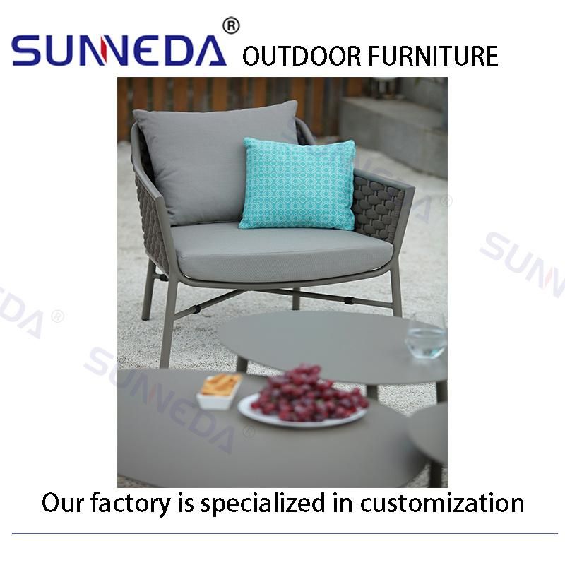 Commercial Outdoor All-Weather Best Selling Leisure Aluminium Alloy Metal Webbing Sofa Furniture