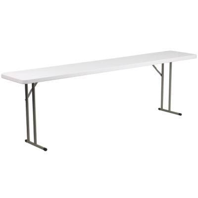 6-Foot Granite White Plastic Folding Training Table Seminar Table for Indoor Outdoor