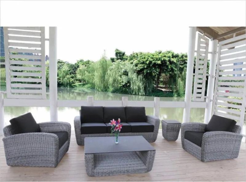 Combination Unfolded Darwin or OEM Grey Sofa Corner Rattan Garden Furniture