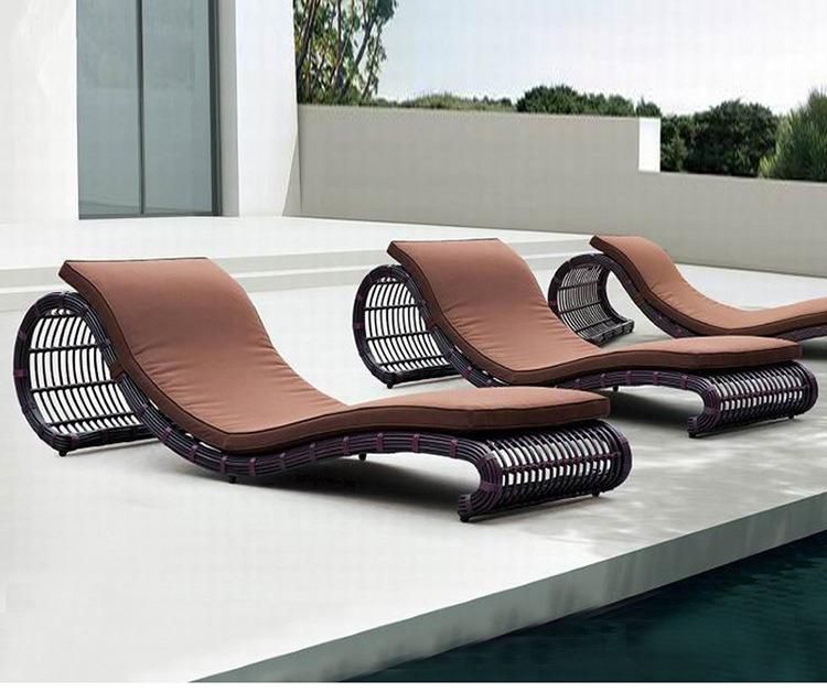 Outdoor Beach Furniture Hotel Poolside Rattan Sun Lounger