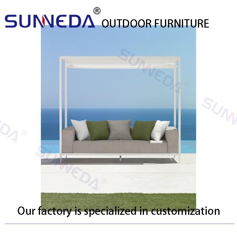 Simple Style Outdoor Custom Patio Beach Sofa with Sunshade Furniture