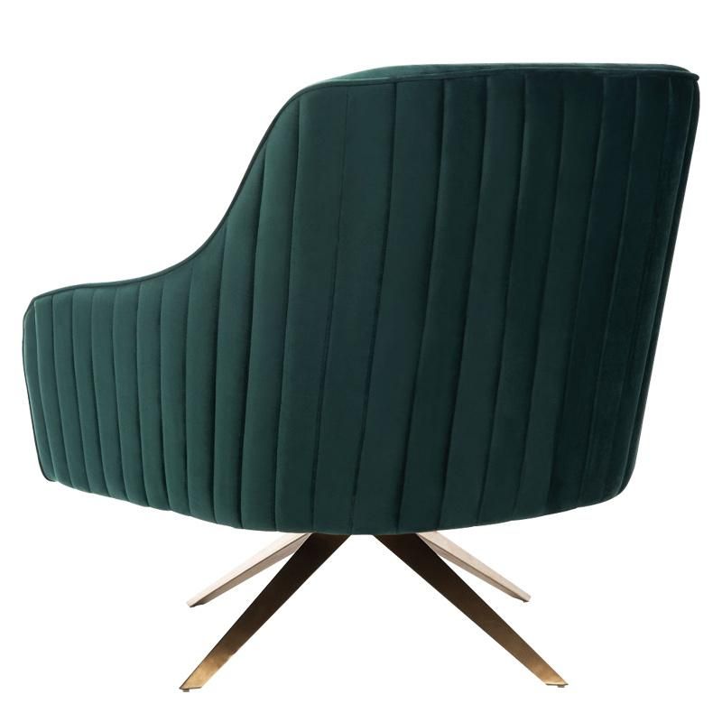 Modern Rotary Chair Coffee Shop Living Room Bedroom Fabric Sofa Chair