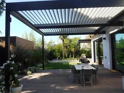 Aluminum Villa Pergola with Tilting Parallels on The Roof
