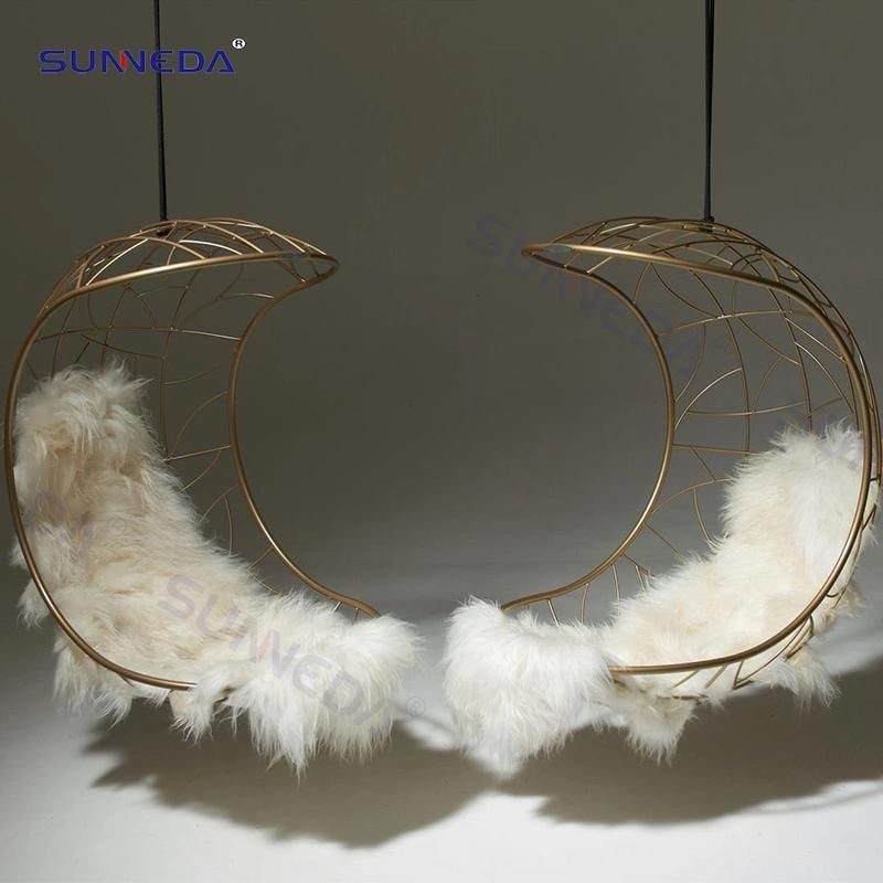 Stainless Steel Luxury Modern Semicircle Hanging Swing Chair
