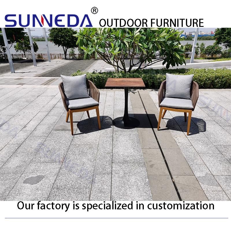 Teak Wood Like chair with Coffee Table Set Garden Furniture