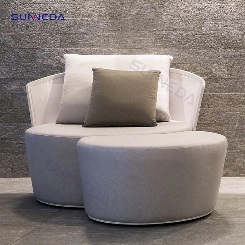 Outdoor Comfortable Velvet Valued Furniture Poolside Single Sofa Set