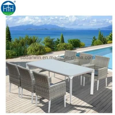 Garden Patio Leisure Set Wicker Furniture Outdoor Weaving Rattan Dining Table and Chair