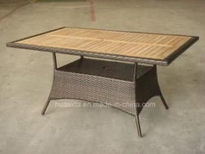 Outdoor Long Dining Table with Aluminum and Teak