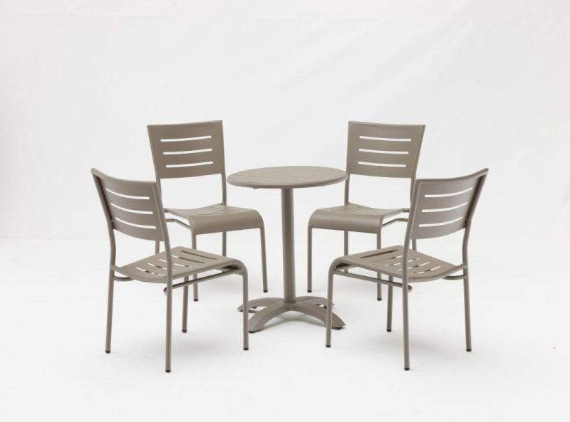 Modern Outdoor Bistro Balcony Garden Aluminum Dining Round Bar Table