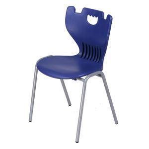 Outdoor Blue Ergonomic Shell Stack Chairs with Powder Coated Steel Frame