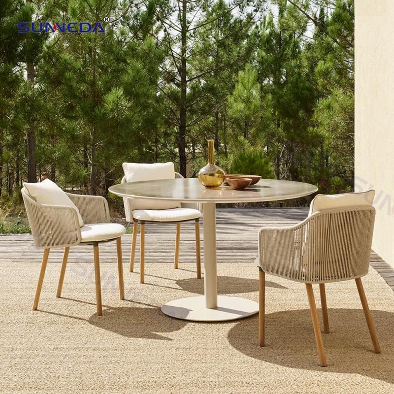Modern Hot Sale Garden Style Outdoor Leisure Rope Belt Hotel Resort Home Villa Handmade Furniture Set