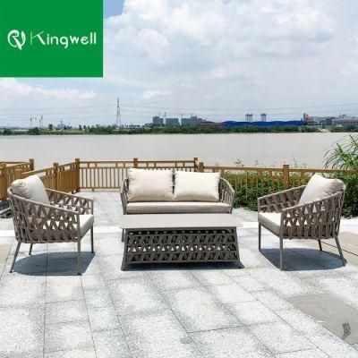 High Quality Modern Outdoor Patio Aluminum Frame Sofa Set with Coffee Table Garden Furniture