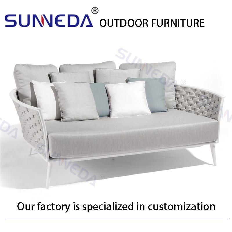 Aluminum Frame Sofa and Aluminum Plate Table Comfortable Outdoor Furniture