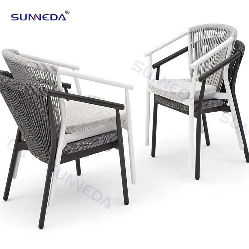 Outdoor Leisure Tables Set with Waterproof Sunscreen Round Rope