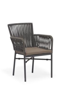 Weather-Resistant Handwoven Rope Chair for Patio Use