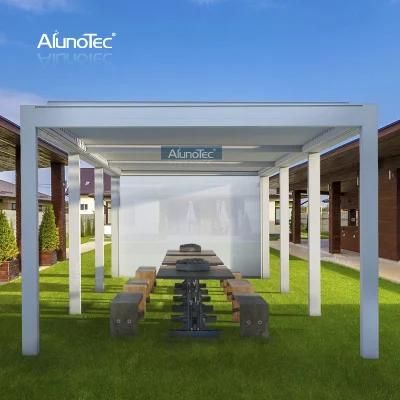 AlunoTec Sunshade Waterproof Garden Building Aluminum Gazebo Electric Pergolas Motorized Pergola