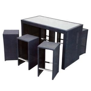 7PCS Outdoor Garden Aluminum Wicker Rattan Bar Furniture Set