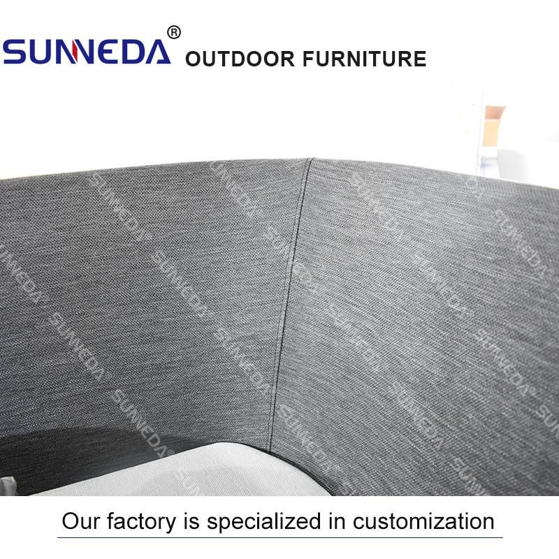 Outdoor Furniture Fabric Sofa with Aluminum Frame Cushion Simple Modern 3 Seat Garden Sofa Set