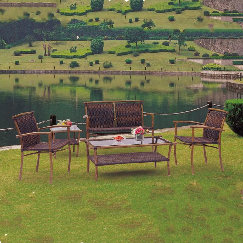 Wholesale Coffee Shop Rattan Outdoor Bamboo Furniture From Guangdong Foshan