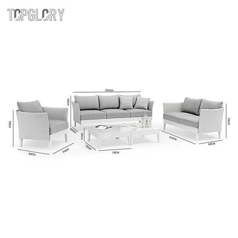 Wholesale Rattan/Wicker Outdoor Club Modern Leisure Patio Garden Furniture Sofa Set with Aluminum Frame Woven Rope Round