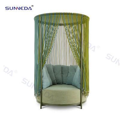 Garden Hotel Home Resort Outdoor Aluminum Tube Frame Daybed Furniture