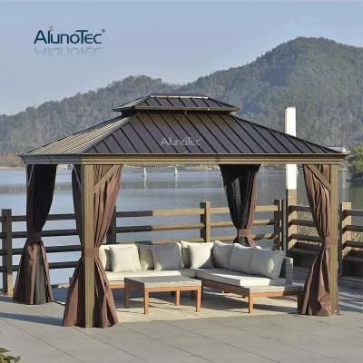 Factory Wholesale Aluminum Luxury Garden Metal Pergola Tent Patio Cover Canopy Outdoor Roof Pavilion Hardtop Gazebo