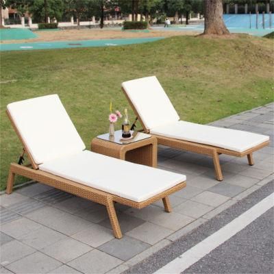 Newest Design Chinese Outdoor Leisure Garden Hotel Resort Villa Aluminium UV Resistance Home Patio Fabric Sunbed