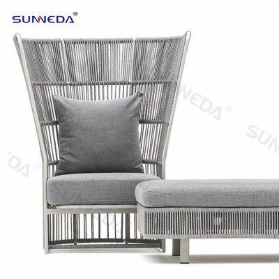 Outdoor Hotel Courtyard Garden Presentable Powder Coating High Back Chair Sofa