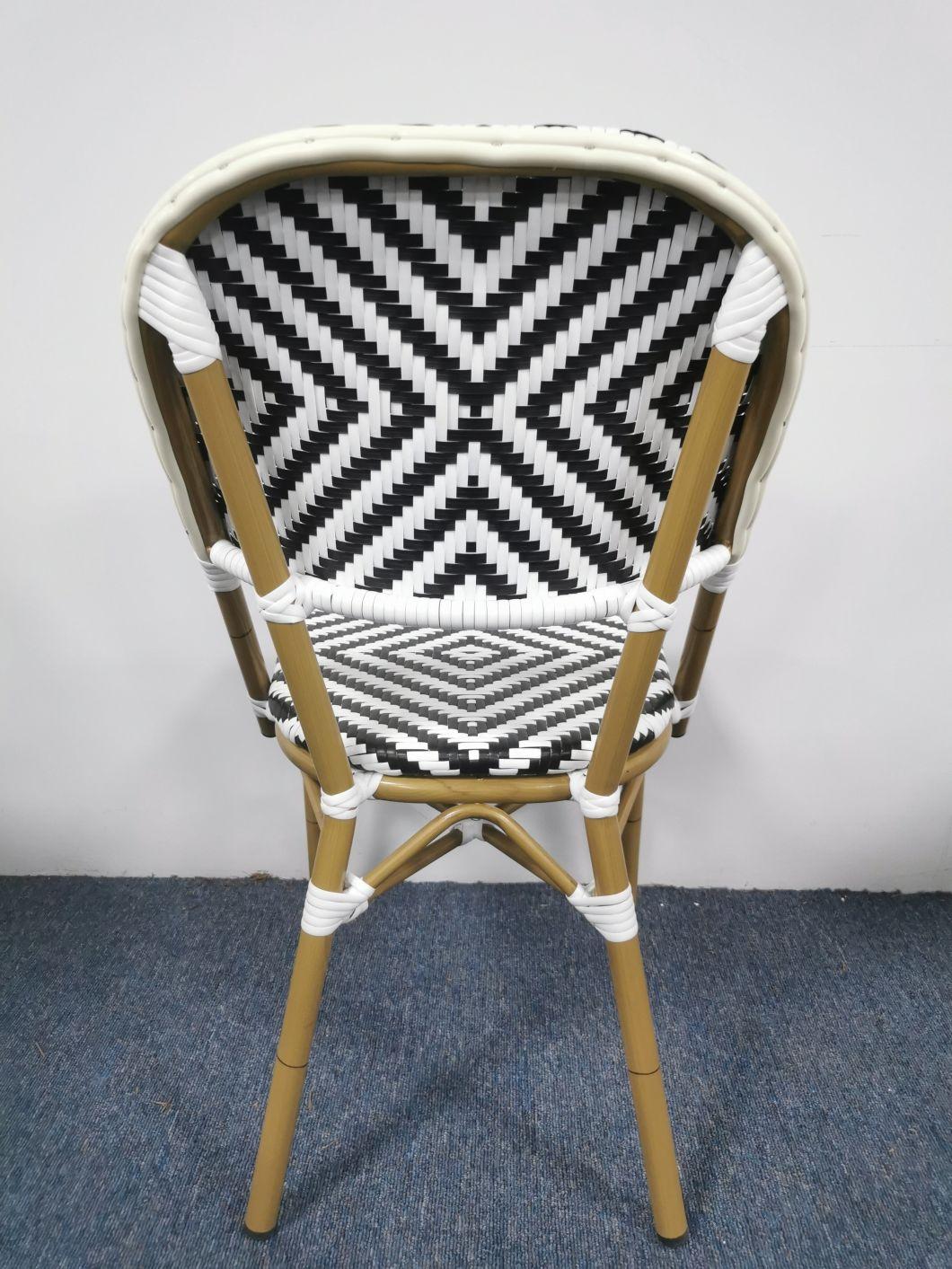 Outdoor PE Rattan Garden Furniture French Cafe Aluminum Rattan Seat Bar Furniture