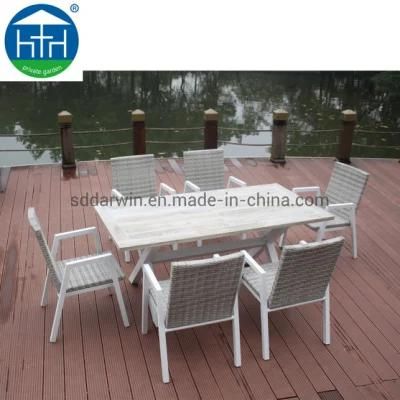 PE Rattan Wicker Garden Furniture Outdoor Dining Set Patio Bench Chair and Table
