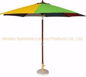 3m Round Wood Garden Umbrella