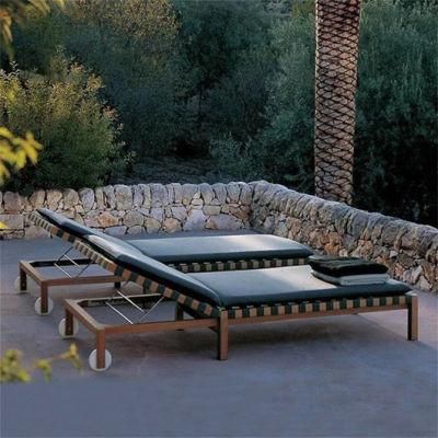 Luxury Modern Hotel Villa Swimming Pool PE Wicker Outdoor Furniture Sunbed