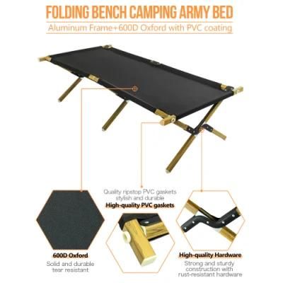 Aluminum Foldable Portable Camping Folding Army Bed Cot Home Gym
