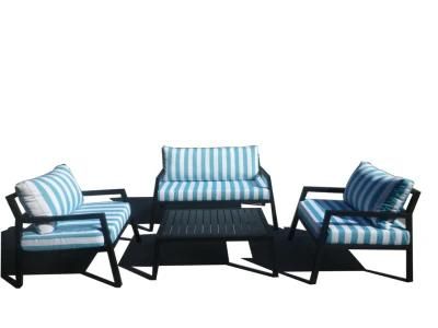Cheap Sectional Garden Rattan Outdoor Sofa with Blue Cushion