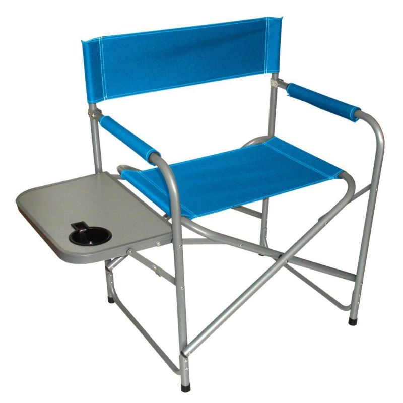 Lightweight Folding Stable Director Chair Outdoor Durable Fishing Chair Beach Chair Aluminum Tube 600d Oxford with Tray Table