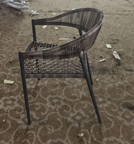 Outdoor Rattan Wicker Rope Garden Hotel Restaurant Courtyard Aluminum Chair