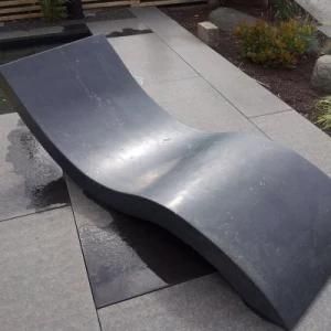 Patio Resting Lying Seat Black Granite Stone Garden Granite Bench