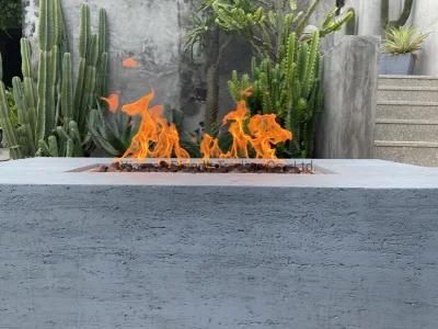 Patio Gas Propane 42 Inch Concrete Fire Pit Firepit Table with Lava Rocks