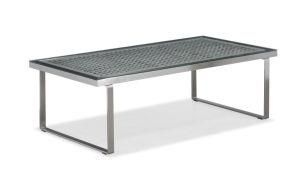 Outdoor Patio Coffee Table with Glass Table Top