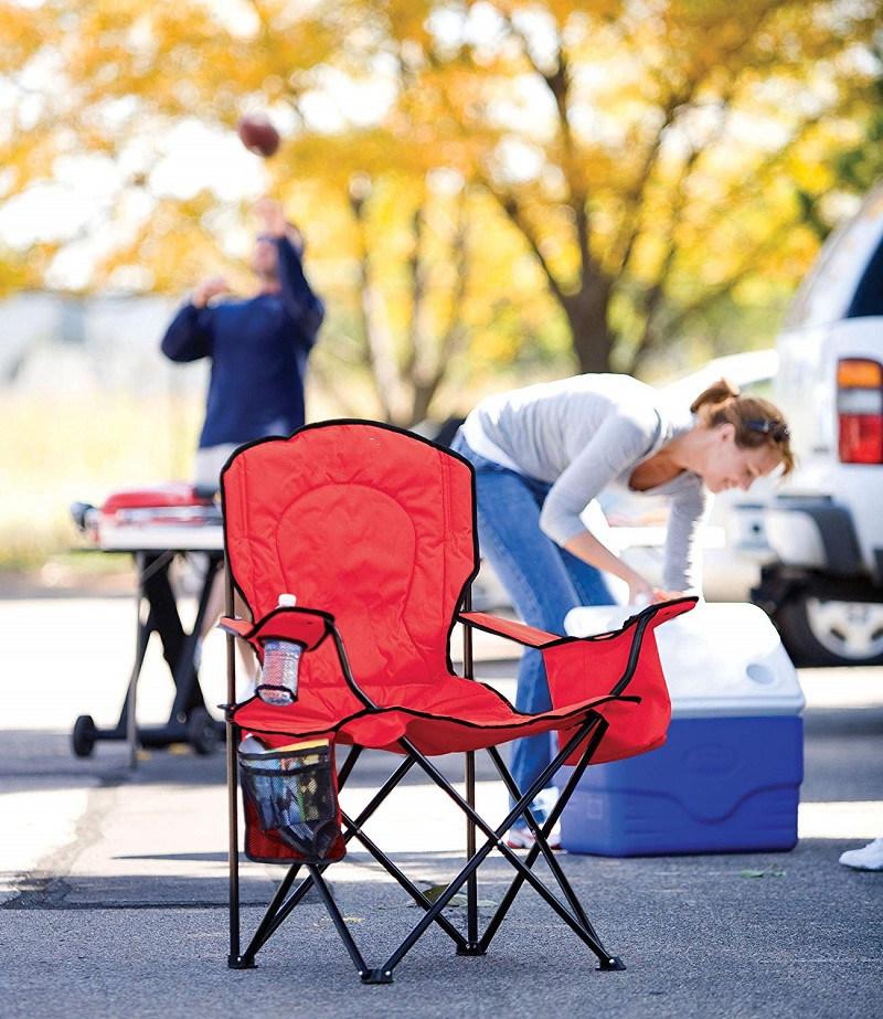Amazon Ebay Hot Sale Portable Camping Quad Chair with 4-Can Cooler