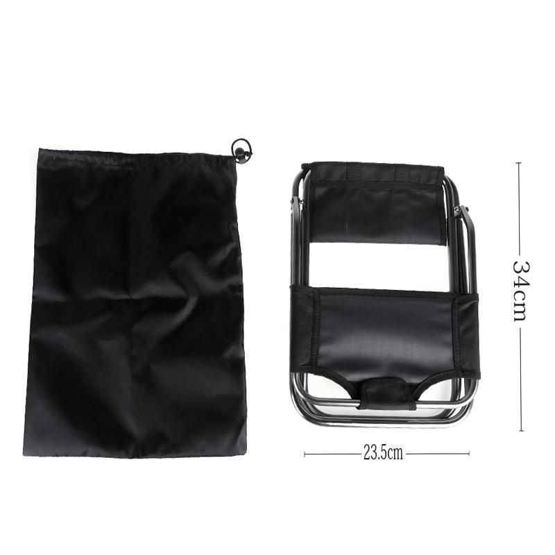 Portable Folding Aluminum Oxford Cloth Chair Outdoor Fishing Camping with Backrest Carry Bag Black