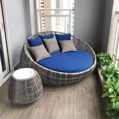 Modern Outdoor Home Beach Seaside Hotel Rattan Wicker Patio Furniture Double Sun Lounger Daybed Sunbed