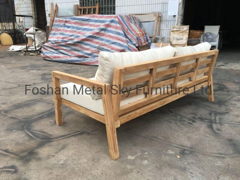 Outdoor Teak Wooden Garden Hotel Villa Patio Combination Cushion Sofa