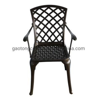 Garden Chair Cast Aluminum Outdoor Armrest Patio Dining Chair