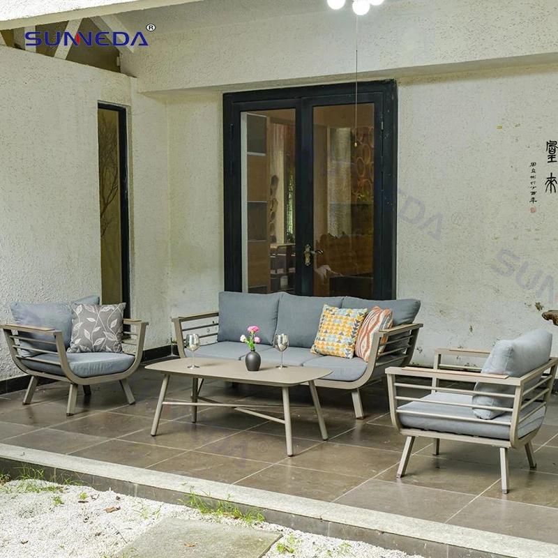 Deluxe Outdoor Modern Leisure Aluminum Sectional Garden Sofa Furniture