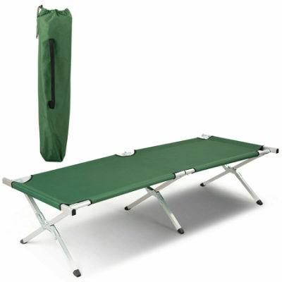 Strong Cross-Bar Metal Frame 600d Oxford Comfort Elevated Camp Bed Folding Cot Outdoor