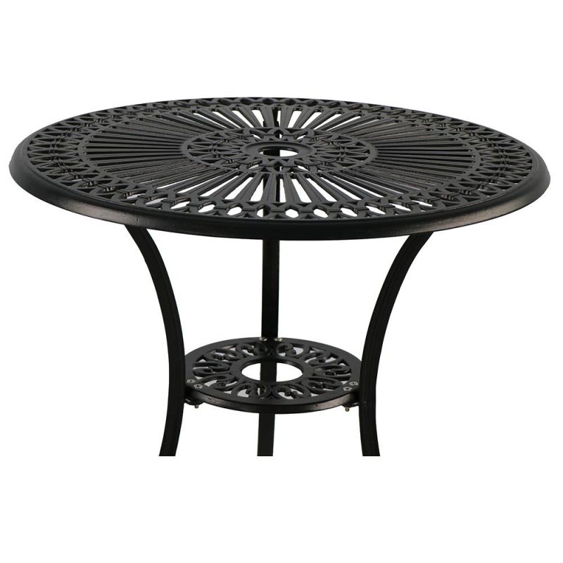 4 Seater Cast Aluminum Patio Table Dining Set Metal Outdoor Furniture Garden Set