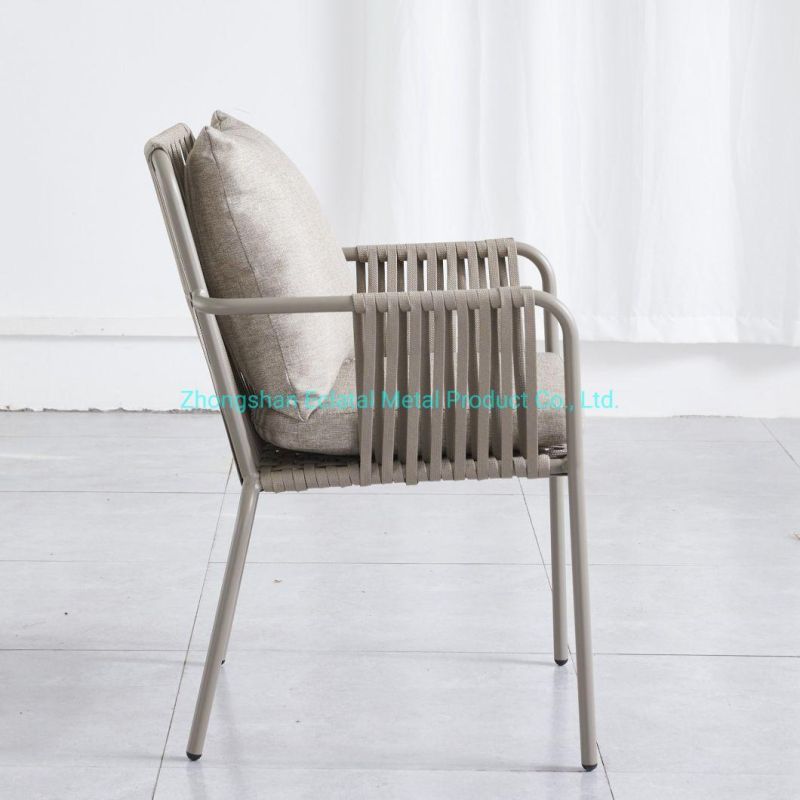 New Design Rope Chair Cheap Foshan Best Wholesale Chair Wood and Rope Seat High Quality Garden Chair