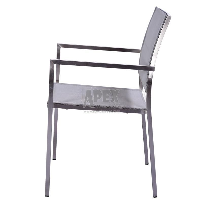 Outdoor Stainless Steel Chair Textilene Chair Restaurant Outdoor Furniture