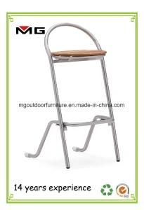 Teak Outdoor Bar Chair Armless with Stainless Steel Legs